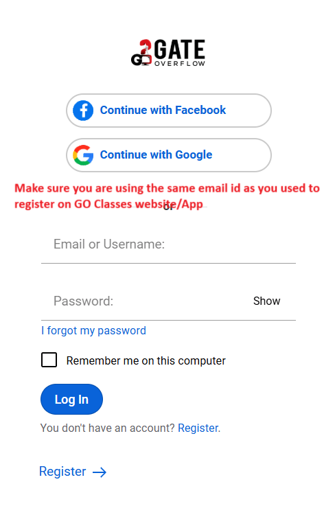 GateOverflow Account Creation Process